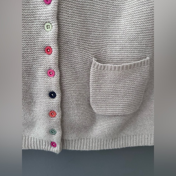 TABITHA WEBB womens M Tan Lambswool Cardigan SWEATER Multi Buttons Preppy Artsy - Picture 6 of 11
